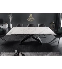 Stół rozkładany PLATON Prometheus 180 cm - 260 cm ceramika w optyce marmuru