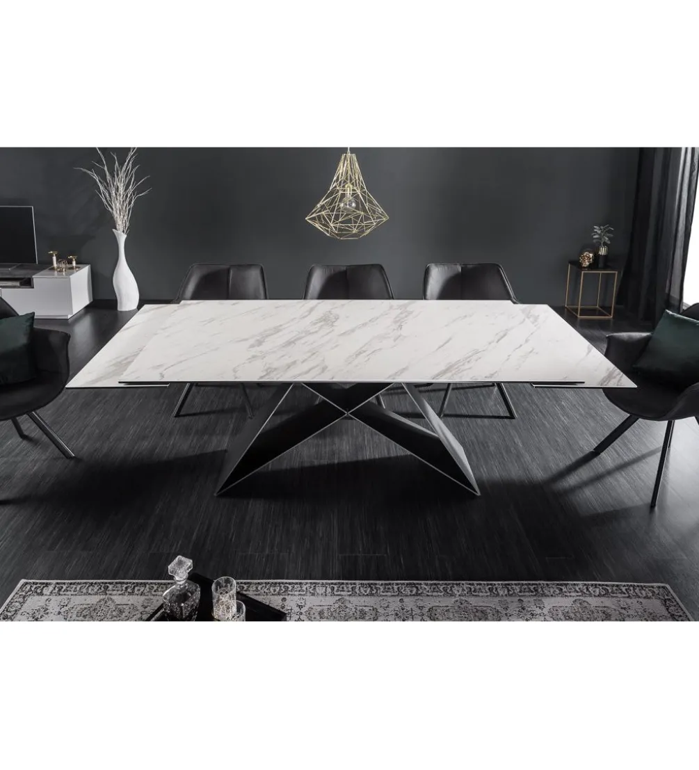 Stół rozkładany PLATON Prometheus 180 cm - 260 cm ceramika w optyce marmuru