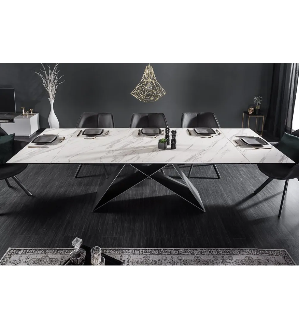 Stół rozkładany PLATON Prometheus 180 cm - 260 cm ceramika w optyce marmuru