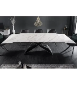 Stół rozkładany PLATON Prometheus 180 cm - 260 cm ceramika w optyce marmuru
