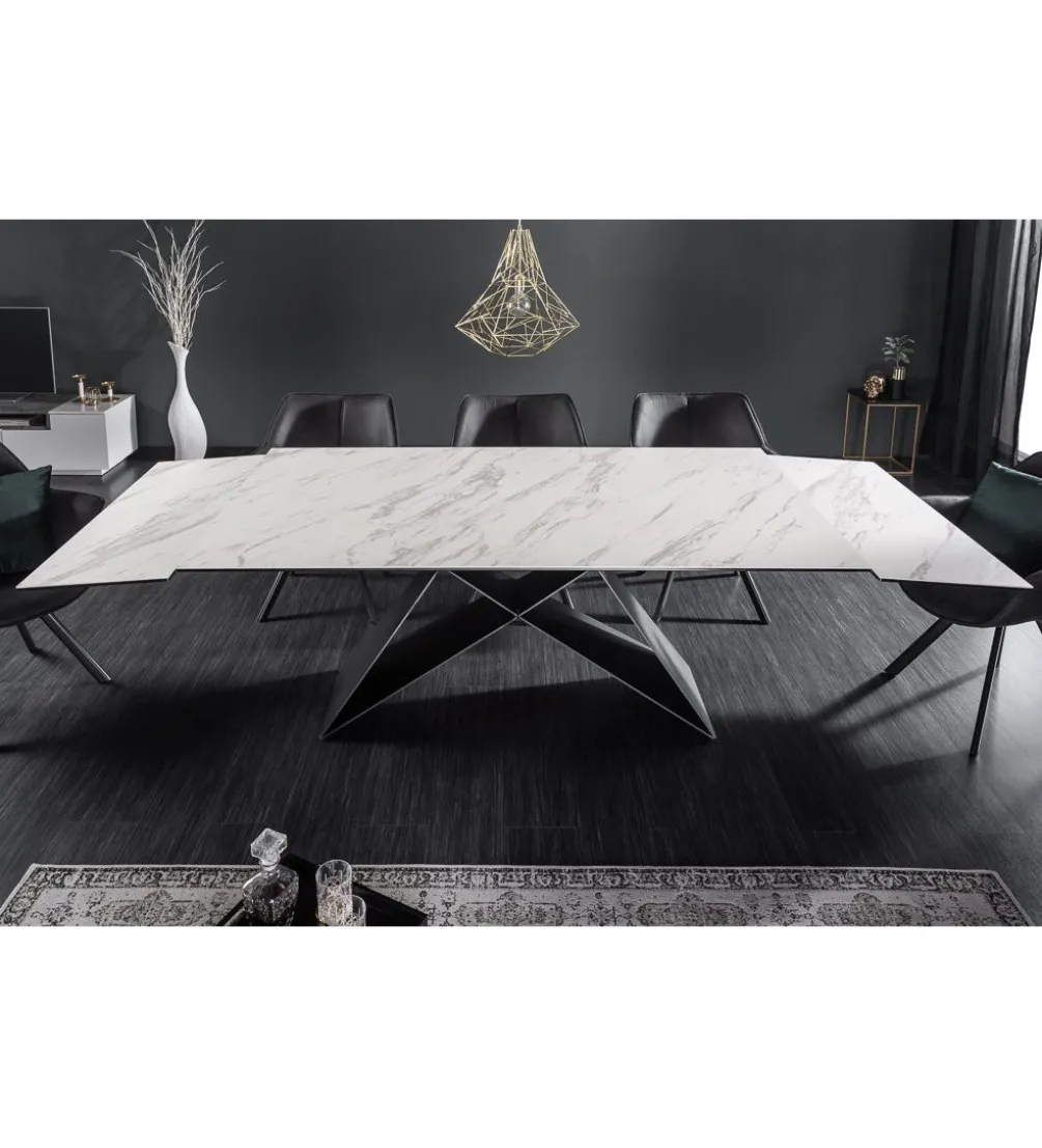 Stół rozkładany PLATON Prometheus 180 cm - 260 cm ceramika w optyce marmuru