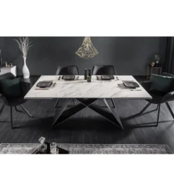Stół rozkładany PLATON Prometheus 180 cm - 260 cm ceramika w optyce marmuru