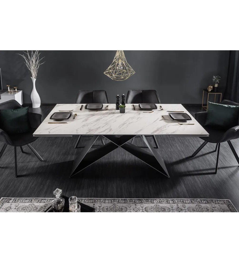 Stół rozkładany PLATON Prometheus 180 cm - 260 cm ceramika w optyce marmuru