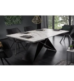Stół rozkładany PLATON Prometheus 180 cm - 260 cm ceramika w optyce marmuru