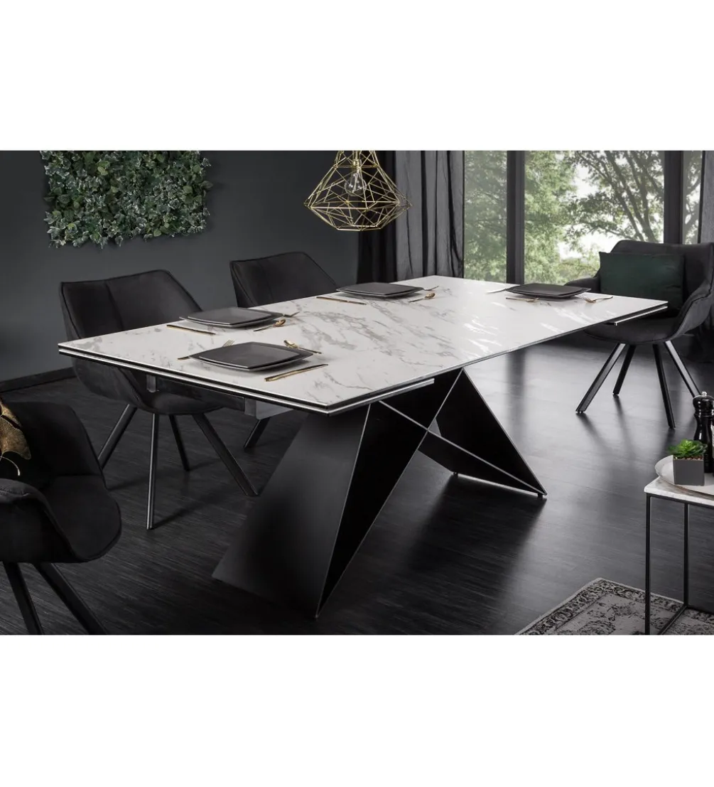 Stół rozkładany PLATON Prometheus 180 cm - 260 cm ceramika w optyce marmuru