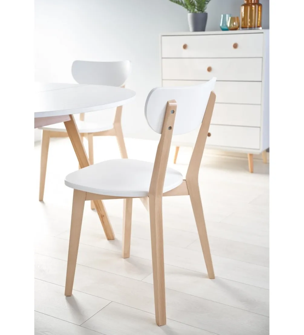 Stół rozkładany RUBEN 102 cm - 142 cm w kolorze białym