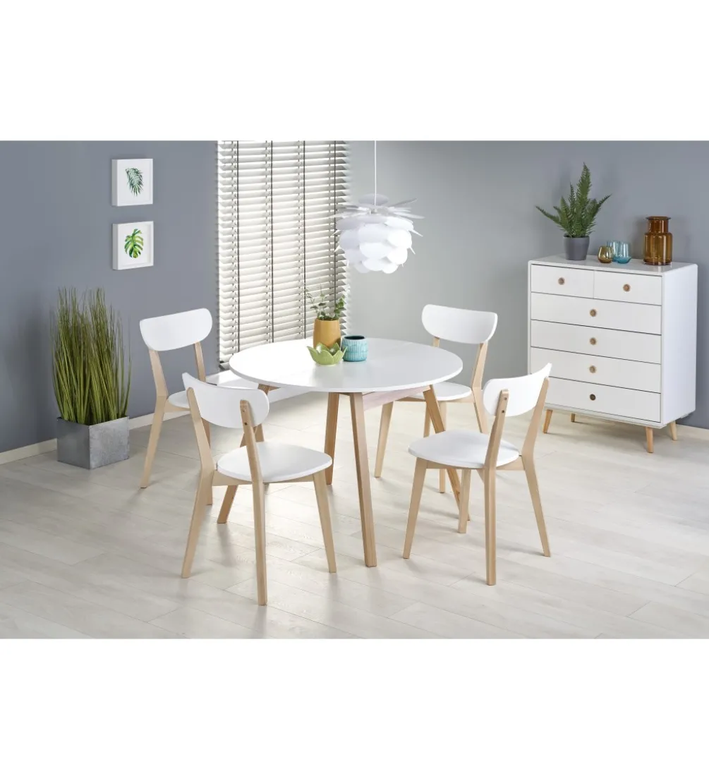 Stół rozkładany RUBEN 102 cm - 142 cm w kolorze białym
