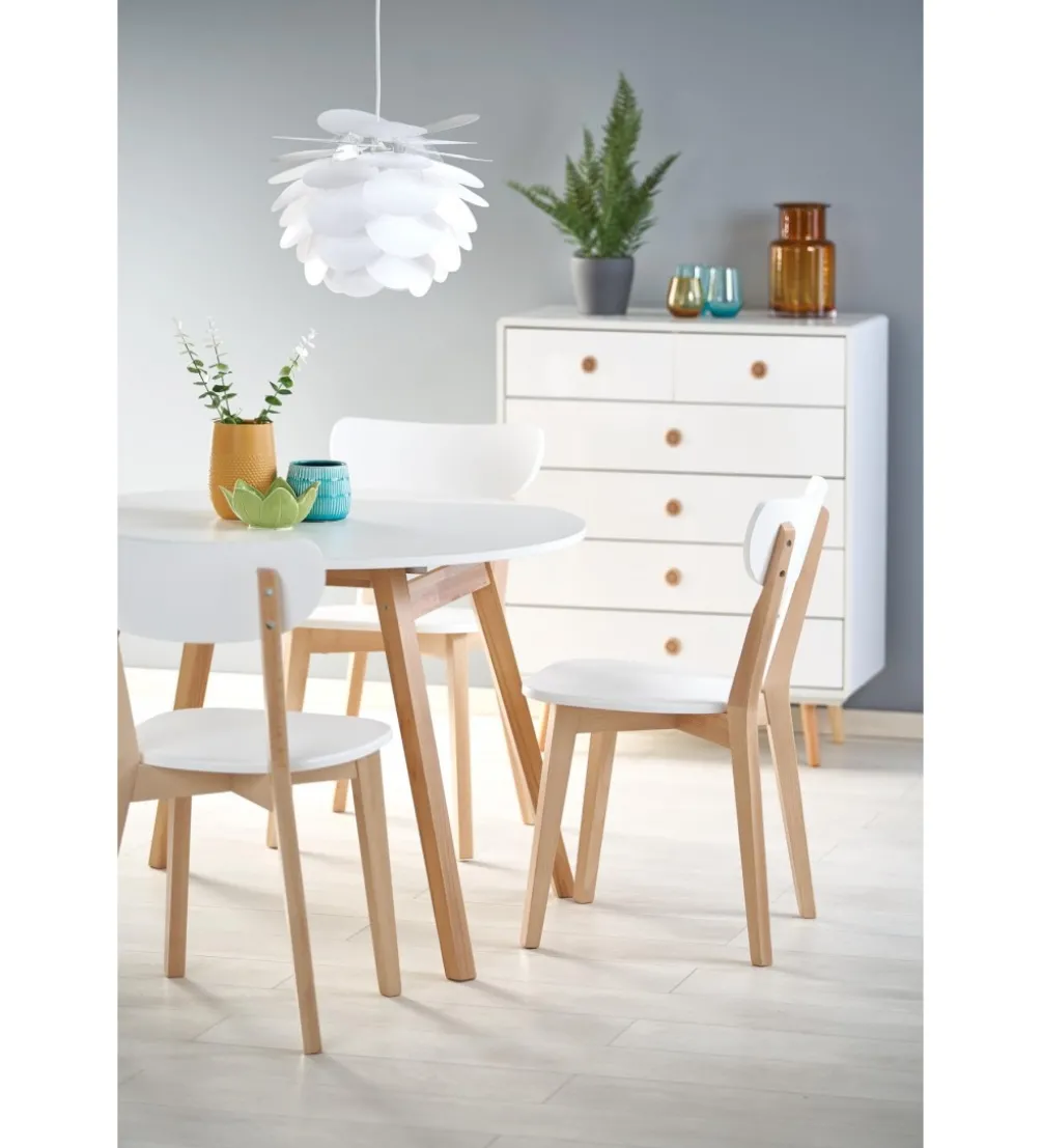 Stół rozkładany RUBEN 102 cm - 142 cm w kolorze białym