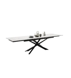 Stół rozkładany TESERO 200 cm - 250 cm - 300 cm ceramika w optyce kremowego marmuru