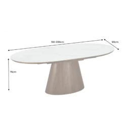 Stół rozkładany UNIQUE od 160 do 200 cm naturalny ceramiczny blat