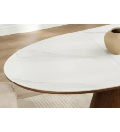 Stół rozkładany UNIQUE od 160 do 200 cm naturalny ceramiczny blat