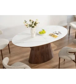 Stół rozkładany UNIQUE od 160 do 200 cm naturalny ceramiczny blat