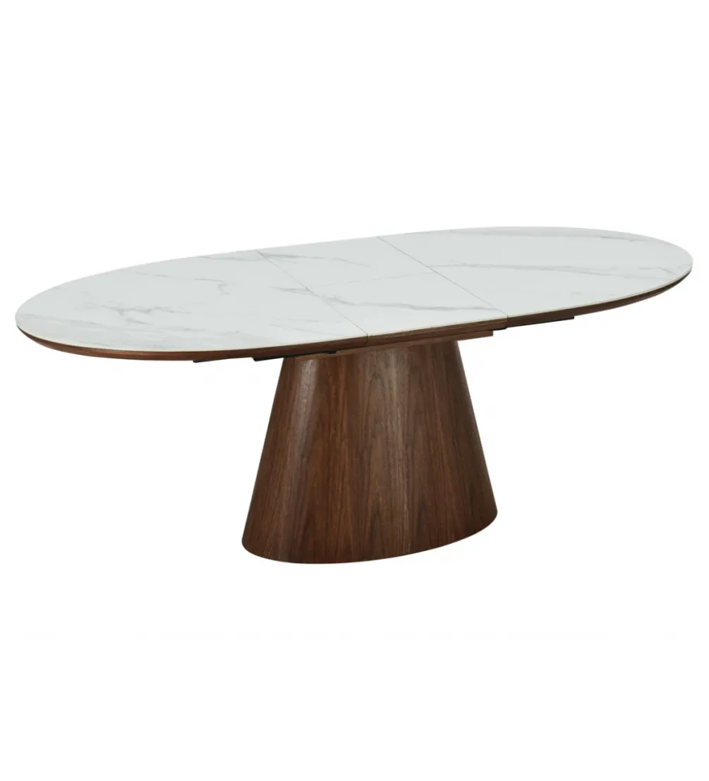 Stół rozkładany UNIQUE od 160 do 200 cm naturalny ceramiczny blat