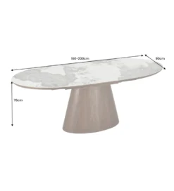 Stół rozkładany UNIQUE od 160 do 200 cm naturalny ceramiczny blat
