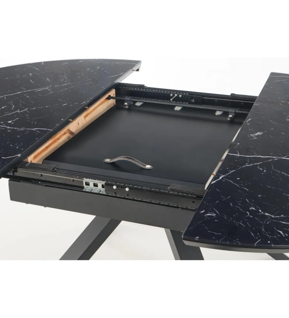 Stół rozkładany VERTIGO 130 cm - 180 cm w optyce czarnego marmuru