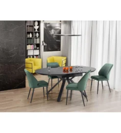 Stół rozkładany VERTIGO 130 cm - 180 cm w optyce czarnego marmuru