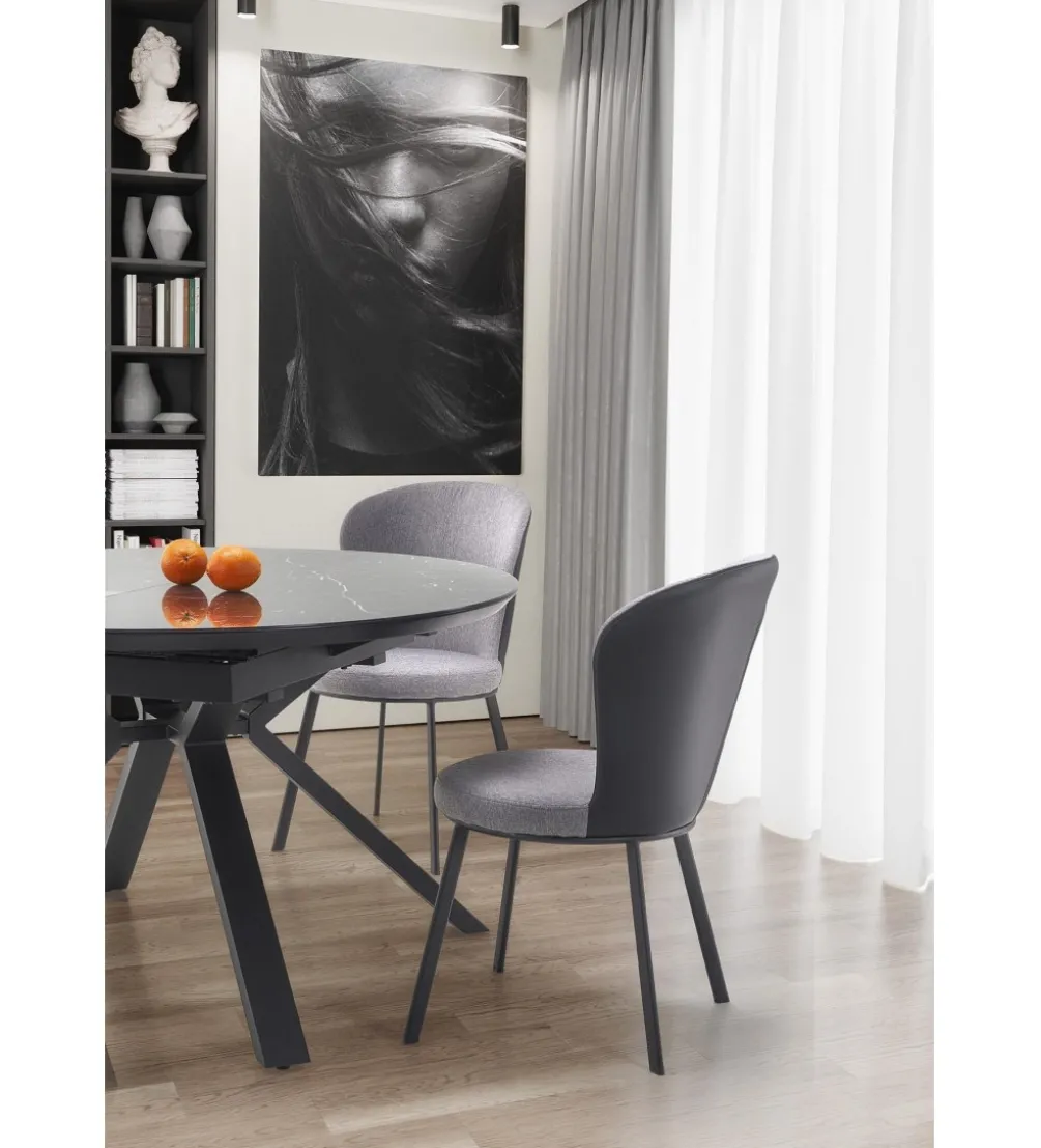 Stół rozkładany VERTIGO 130 cm - 180 cm w optyce czarnego marmuru