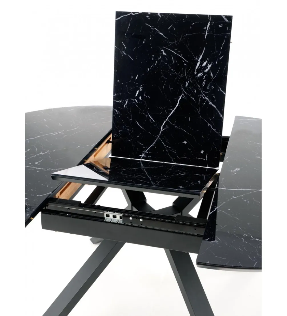 Stół rozkładany VERTIGO 130 cm - 180 cm w optyce czarnego marmuru