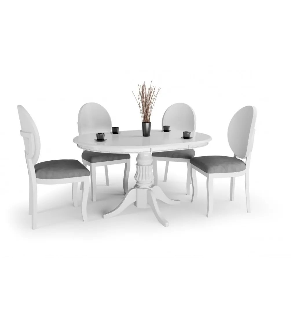 Stół rozkładany WILLIAM 90 cm - 124 cm biały