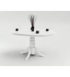 Stół rozkładany WILLIAM 90 cm - 124 cm biały