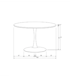 Stół SAMMY 120 cm czarny