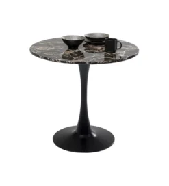 Stół SCHICKERIA 80 cm efekt czarnego marmuru