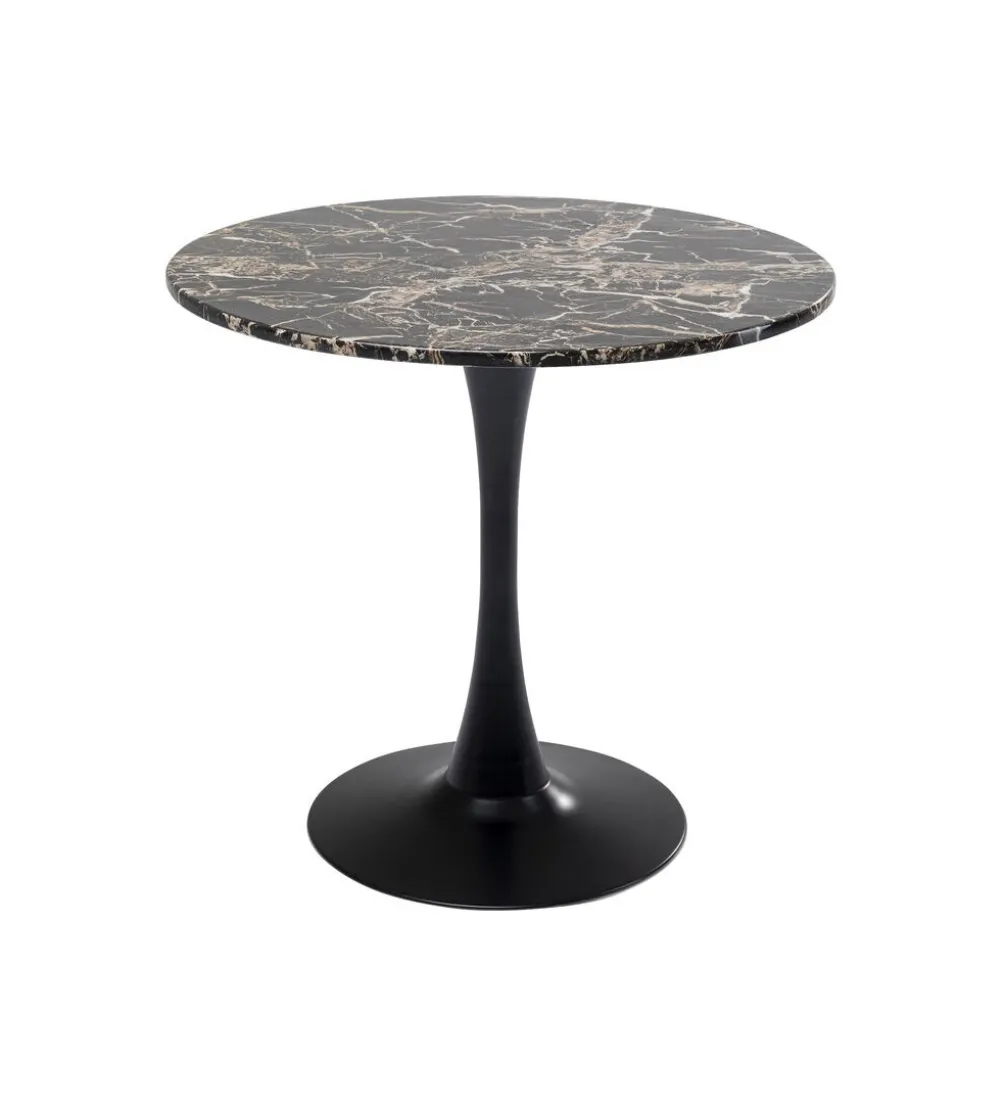 Stół SCHICKERIA 80 cm efekt czarnego marmuru