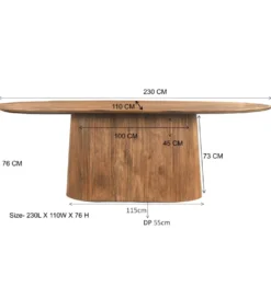 Stół SELVETOR 230 cm drewno mango