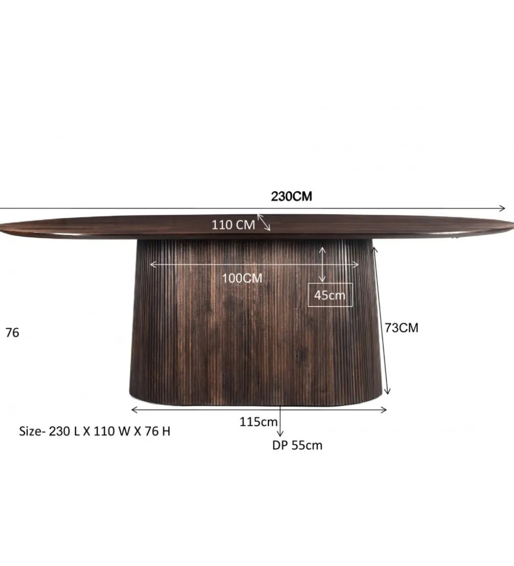 Stół SELVETOR 230 cm drewno mango w kolorze orzecha