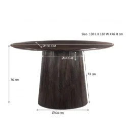 Stół SELVETOR 130 cm w kolorze orzecha