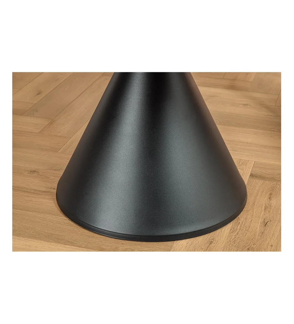 Stół SIGNATURE 135 cm okrągły blat ceramika w optyce białego marmuru