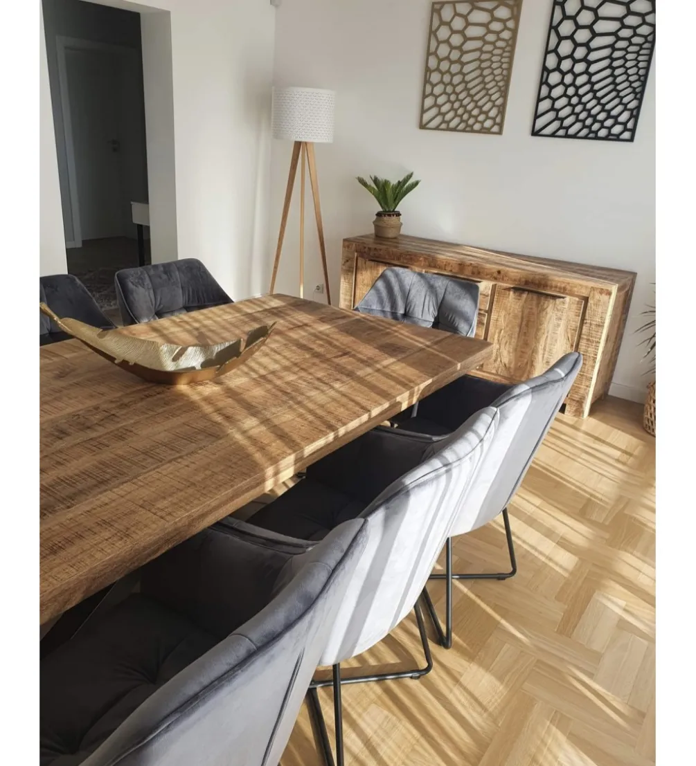 Stół SPIDER Galaxy 200 cm craft drewno mango na nogach pająk krzyżak
