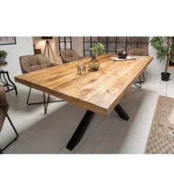 Stół SPIDER Galaxy 160 cm drewno Mango na nogach pająk krzyżak