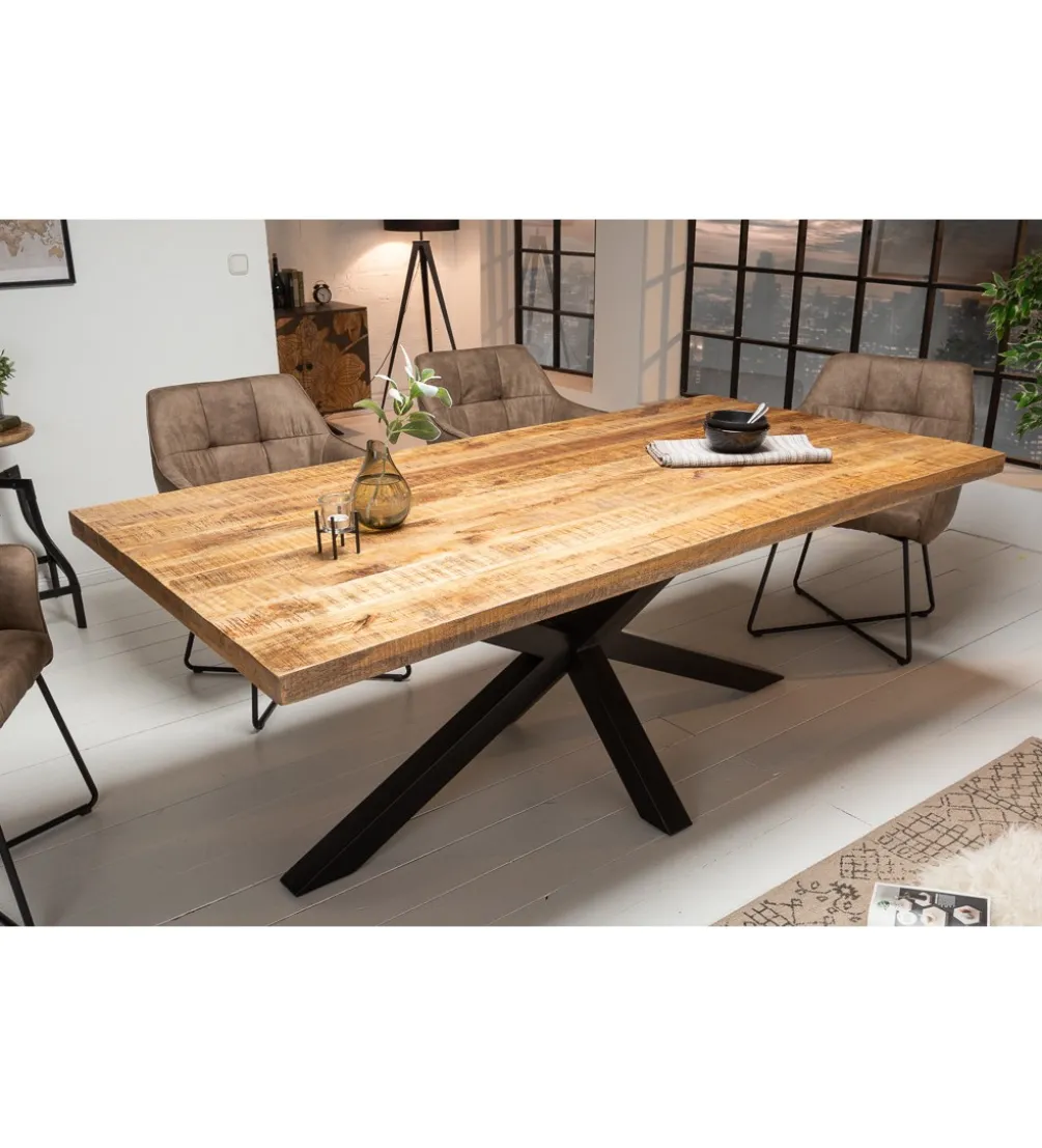 Stół SPIDER Galaxy 160 cm drewno Mango na nogach pająk krzyżak