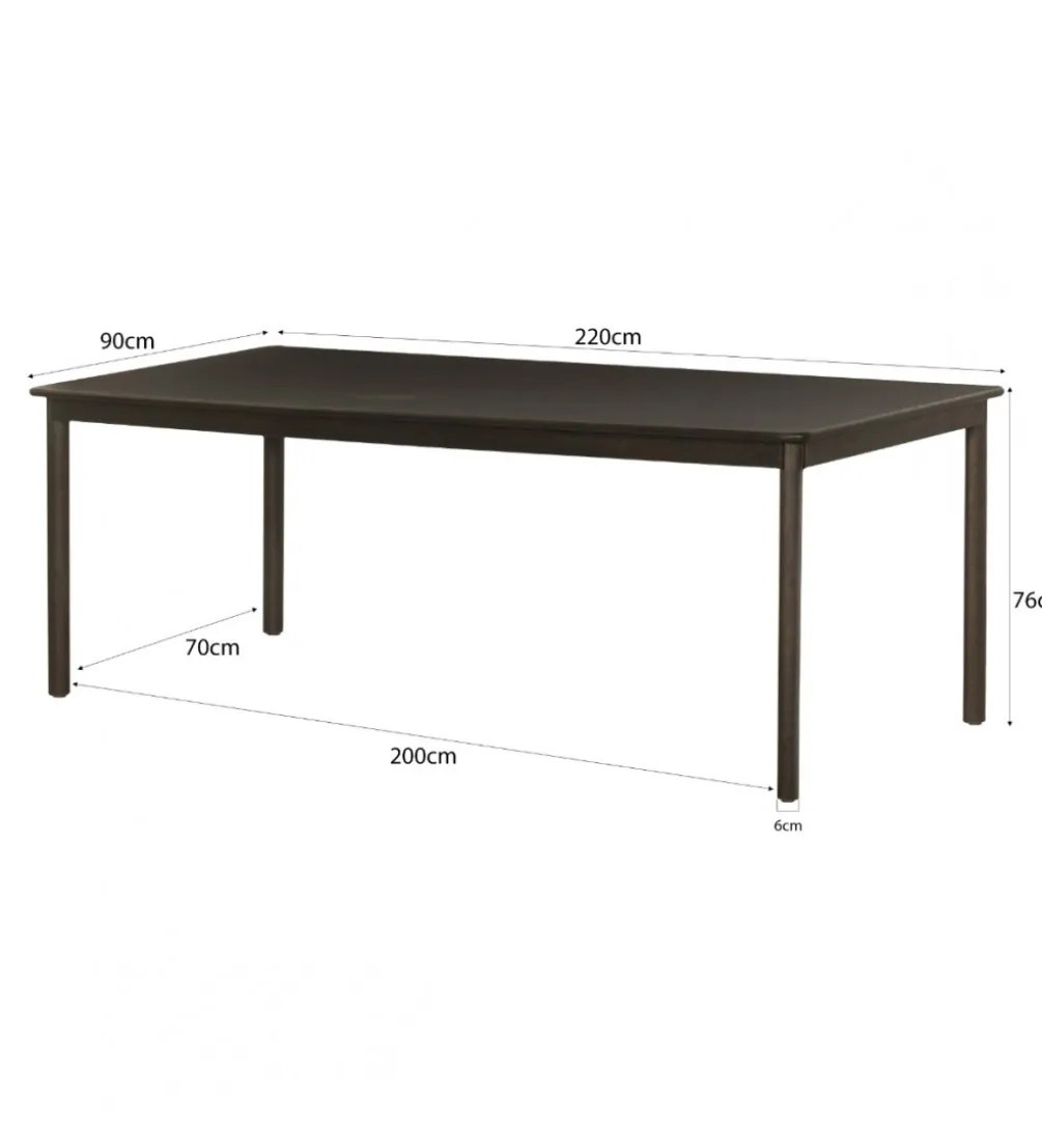 Stół TOBAGO 220 cm czarny