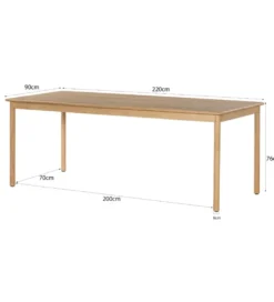 Stół TOBAGO 220 cm naturalny