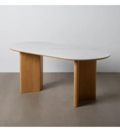 Stół TRANKY 180 x 90 cm brązowy blat ceramika