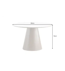Stół UNIQUE 120 cm drewno orzecha biały ceramiczny blat