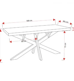 Stół USHE 180 cm drewno akacja