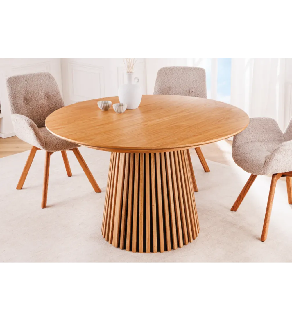Stół VALHALLA WOOD okrągły 120-160-200cm rozkładany dąb naturalny