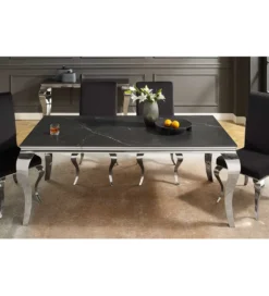 Stół VENETO Modern Barock 180 cm w optyce czarnego marmuru