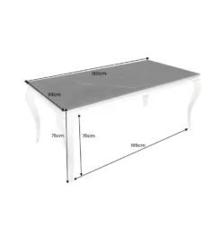 Stół VENETO Modern Barock 180 cm w optyce czarnego marmuru