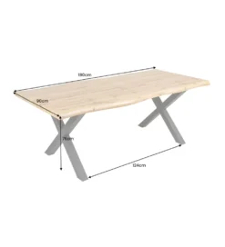 Stół WILD 180 cm nogi X wygląd naturalnego dębu