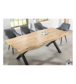 Stół WILD 180 cm nogi X wygląd naturalnego dębu