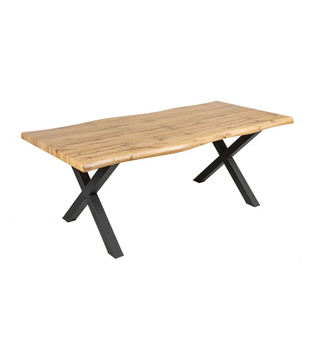 Stół WILD 180 cm nogi X wygląd naturalnego dębu