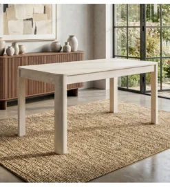 Stół WOHNLING 120 cm drewno mango białe wykończenie