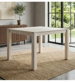 Stół WOHNLING 80 cm drewno mango białe wykończenie