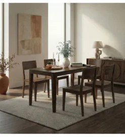 Stół WOHNLING 120 cm drewno mango odcień orzecha