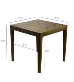 Stół WOHNLING 80 cm drewno mango odcień orzecha