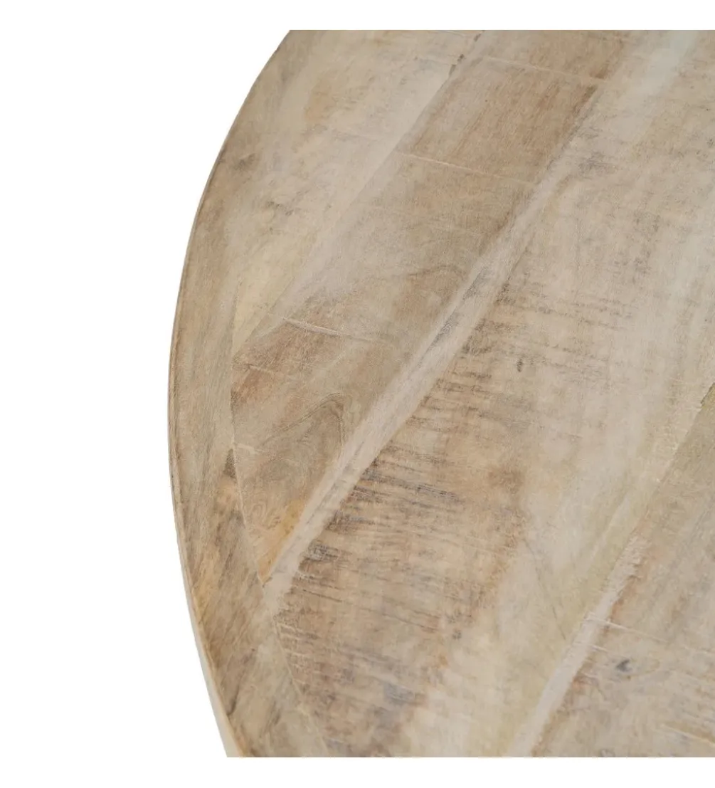 Stół WORNMIN 120 cm drewno mango przecierana biel